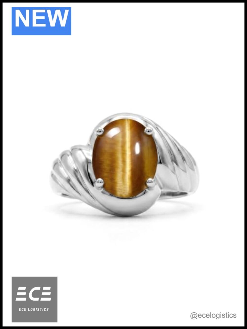 Oval Solitaire Gemstone Ring in Sterling Silver